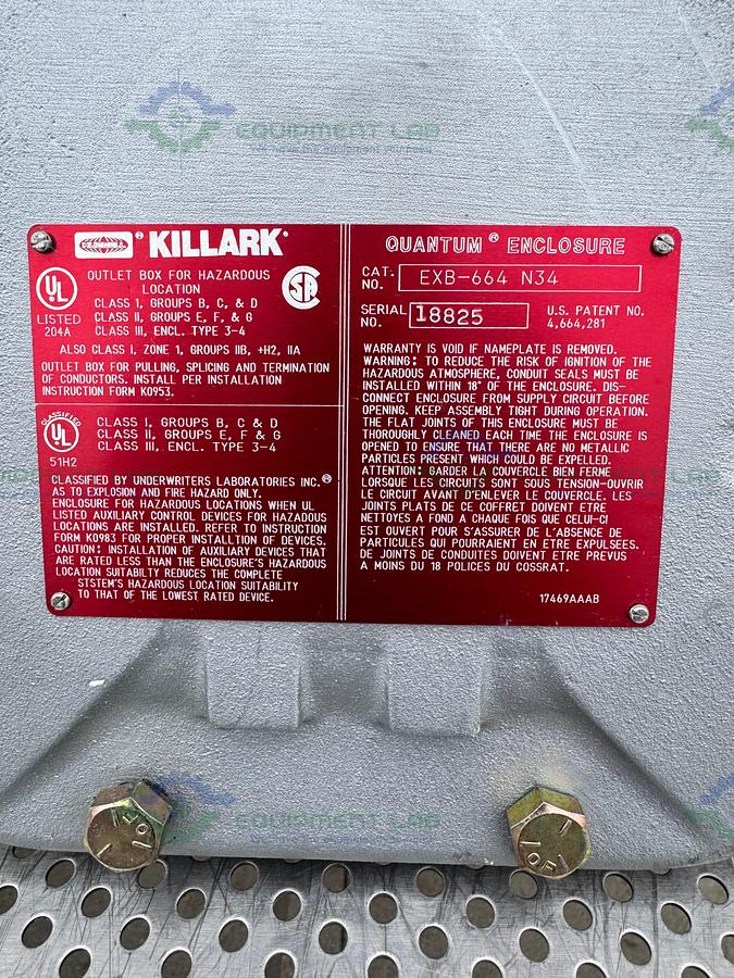 Used Killark EXB-664 N34 Explosion Proof Enclosure w/ Siemens 42BF35AF Contractor