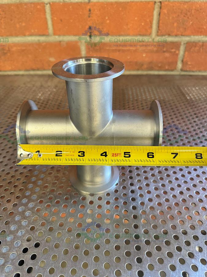 Used Stainless Steel 4 way Vacuum Cross Fitting KF 50
