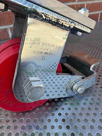 Used Albion Dual Tech 5" Industrial Caster w/ Threaded Fitting, 6" x 4.5" Platform