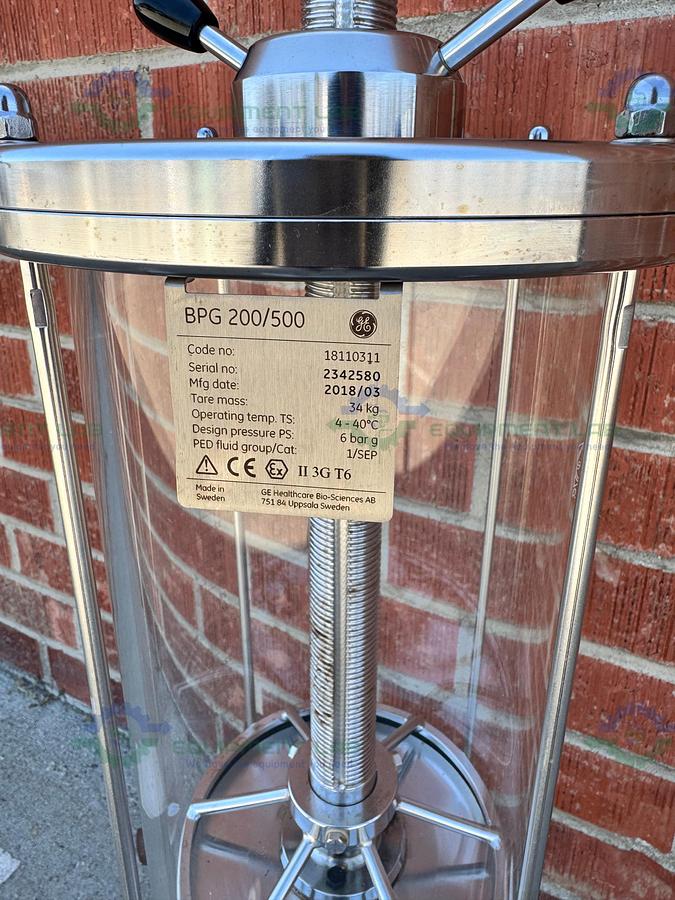 Used Cytiva / GE / Pharmacia BPG / Schott 200 / 500 Chromatography Column