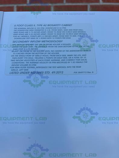 Used Labconco 302611100 Class II Type A2 Logic + Biological Safety Cabinet 6 Ft, 115V