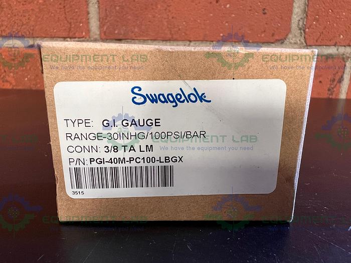 Swagelok PGI-40M-PC100-LBGX G.I. Gauge 3/8", 100 PSI, -30 INHG