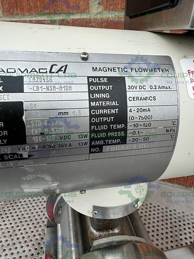 Used Yokogawa Admag CA CA204SG Magnetic Flowmeter w/ Stand, Controller
