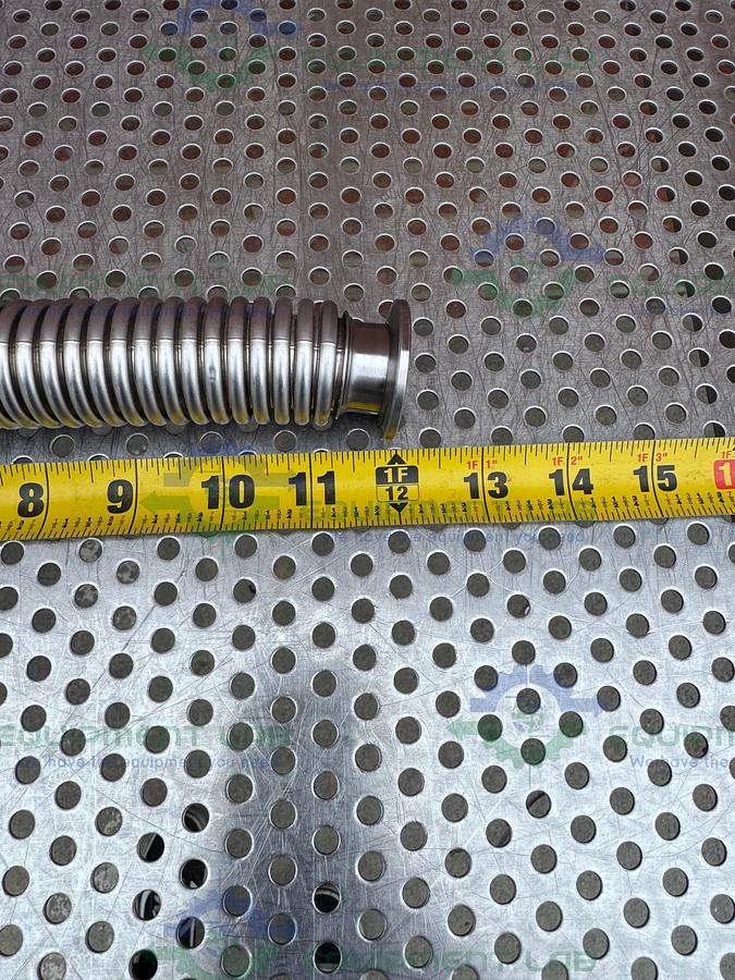 Used Stainless Steel Bellows Flexible Vacuum Hose 12" w/ KF 25 Fitting