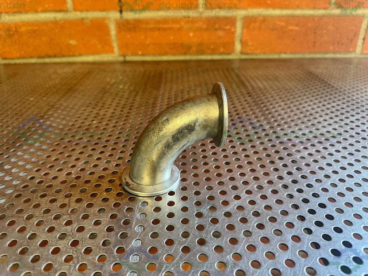 Used Stainless Steel 90 Degree KF 40 Elbow Nipple Vacuum Fitting