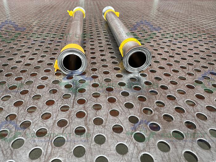 Used Lot of 2 - 316 Stainless Steel Pipe Straight Connector 8" x 3/4"