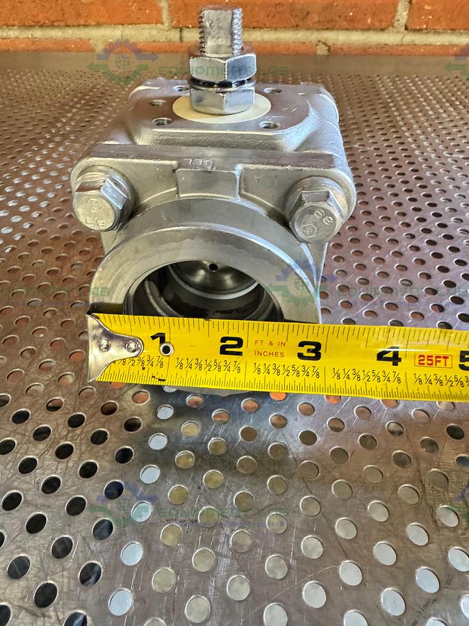 Used A&N Corporation A35I Stainless Steel Ball Valve w/ KF50 Vacuum Fitting