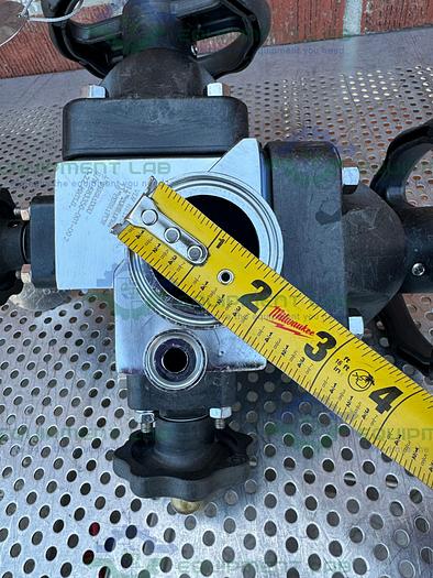 Used 4 ITT Pure-Flo Stainless Steel Diaphragm Valves w/ 1.5" to 1/2" Sanitary Fitting