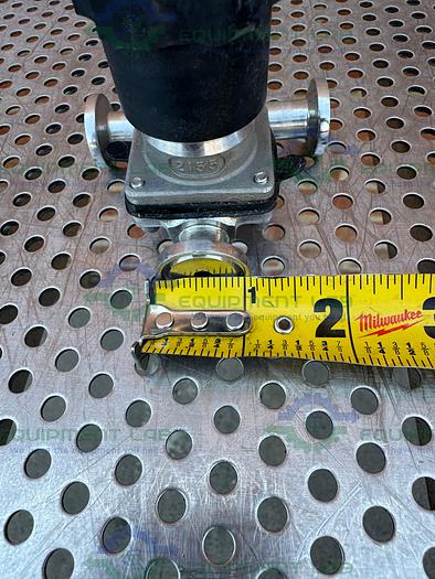 Used ITT Pure Flo 3- Way 316L Diaphragm Valve w/ 1/4" to 1/2" Sanitary Fitting