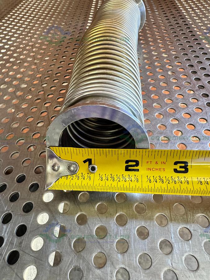 Used Stainless Steel Bellows Flexible Vacuum Hose 8" w/ KF 40 Fitting
