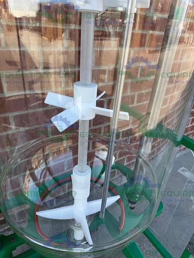 Used Chemglass 150 Liter Jacketed Glass Reactor w/ Chemglass Digital Overhead Stirrer