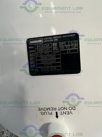 Used Fisher Baumann 84161SA Sanitary Control Valve CV17 w/ Fisher Valve Positioner