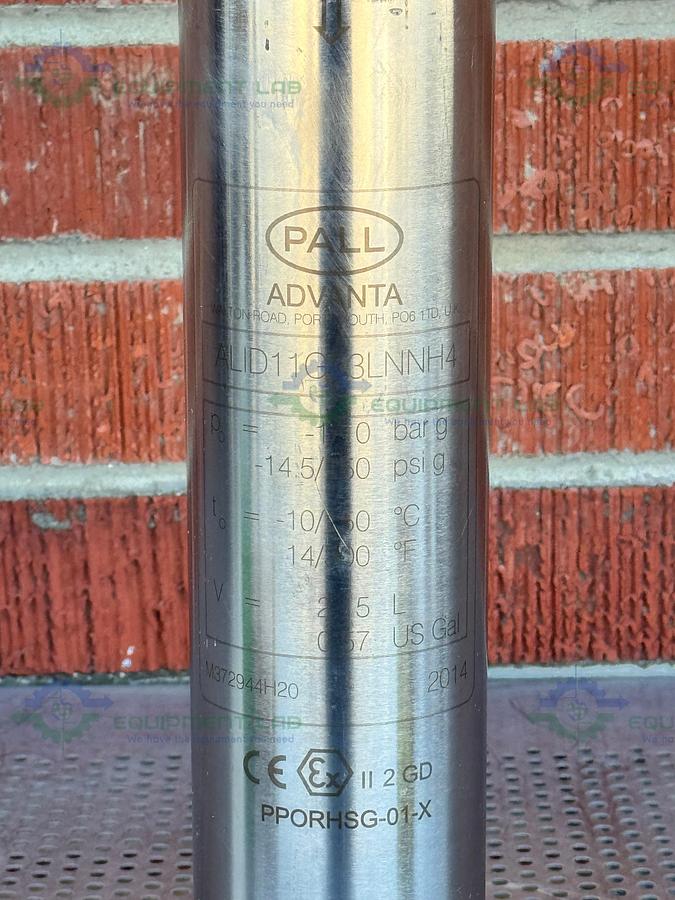 Used Pall Advanta ALID11G23LNNH4 In-Line Liquid And Gas Filter Housings