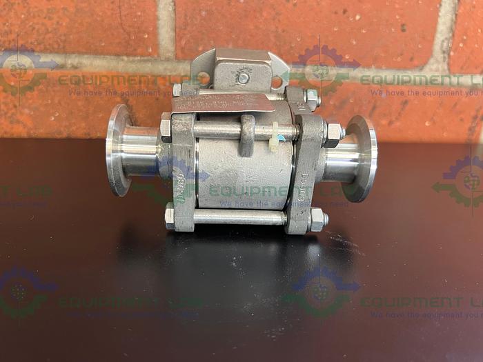 Used PBM  S1HLE5X-D---34 Stainless Steel Ball Valve w/ 1" Sanitary Fitting