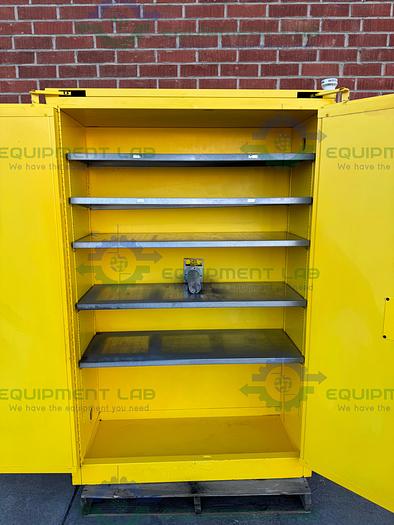Used Securall A345 Flammable Liquid Storage Cabinet 45 Gallon w/ Soft Close Doors