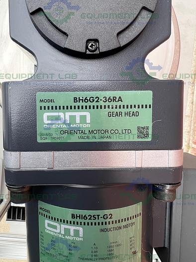 Used Oriental Motor BH6G2-36RA Gear Head w/ BHI62ST-G2 Induction Motor, Inverter