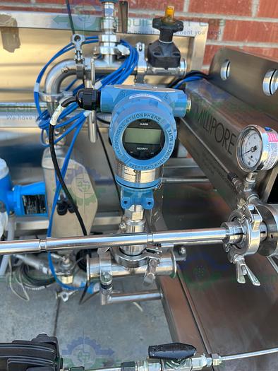 Used Millipore MPODPILOT CP2EA8875 Filter Press Skid w/ E & H Promass P Flowmeter