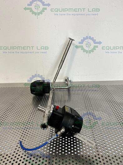 Used 2 ITT Pure-Flo A208 Diaphragm Valves 90PSI w/ 3/4" and 1" Sanitary Fittings