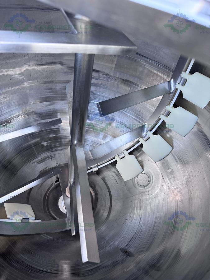 Used Lee 350 Liter Scrape Agitation Stainless Steel Half Jacketed Reactor w/ VFD