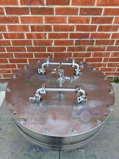 Used Mann Stainless Steel 800mm x 100mm Chromatography Column w/ Micron Filter Mesh