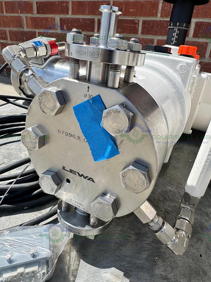 Used Lewa LDD2 Duplex Hydraulic Diaphragm Metering Pump w/ Baldor 5 HP Motor