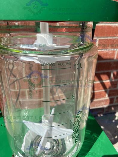 Used Chemglass  10 Liter Jacketed Glass Reactor w/ Chemglass Digital Overhead Stirrer