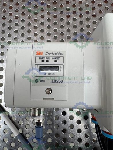 Used SMC EX-250-SDN1 Interface Serial Unit w/ 8 SMC VQ2A01N-5B- X65 Solenoid Valve