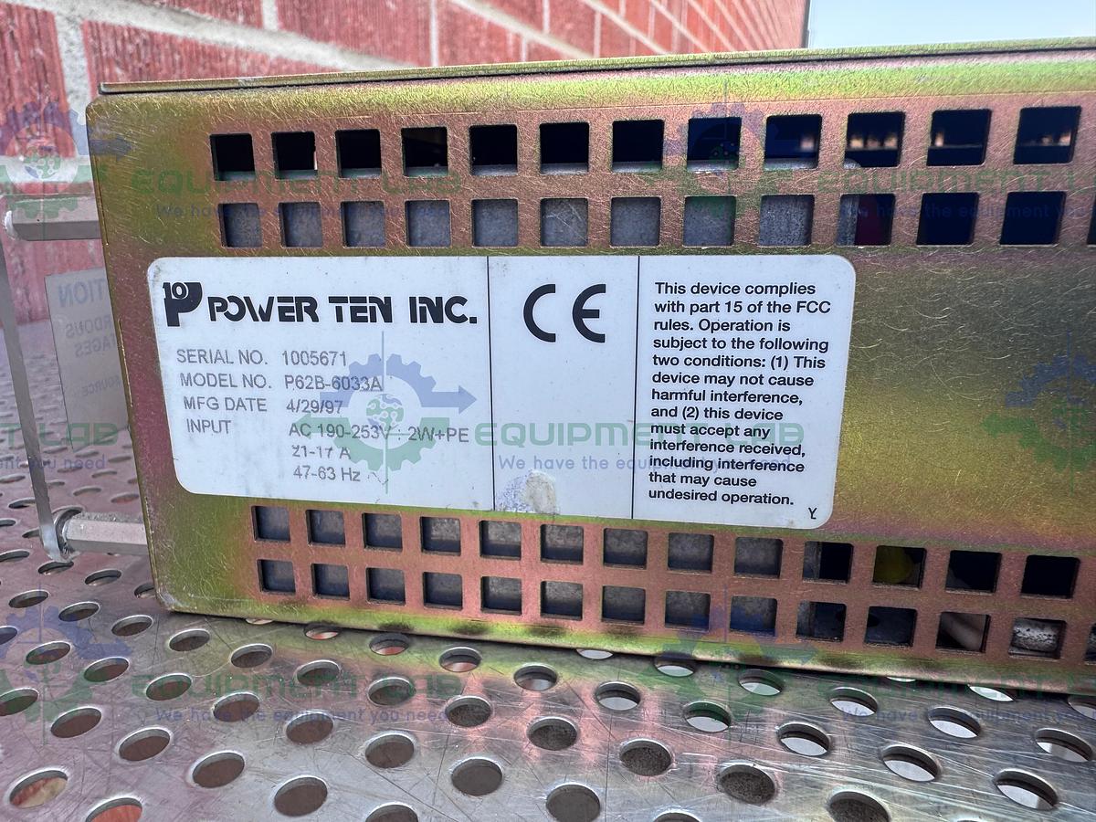Used Power Ten P62B-6033A Power Supply 190-253VAC, 47-63 Hz