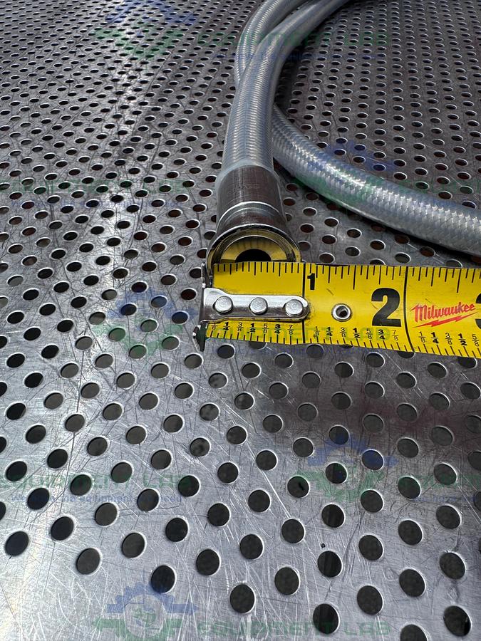 Used Sani-Tech West 84" Stainless Steel Flexible Braided Hose 1/2" Sanitary Fitting