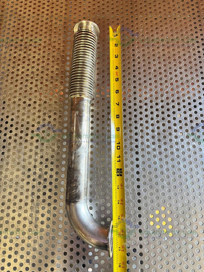 Used Stainless Steel KF40 Vacuum Bellow with 90 Degree Elbow