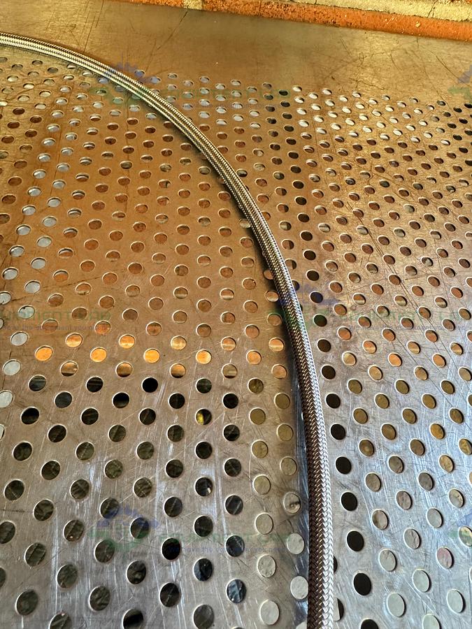 Used 42" Stainless Steel Flexible Braided Hose 1/2" Threaded to 3/4" Sanitary Fitting