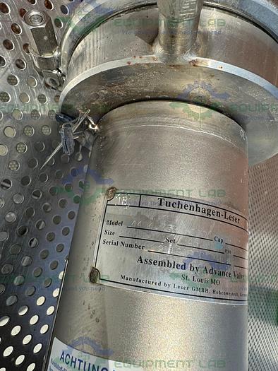 Used Leser 4484.7524 Stainless Steel Safety Valve w/ 1.5" to 2" Sanitary Fittings