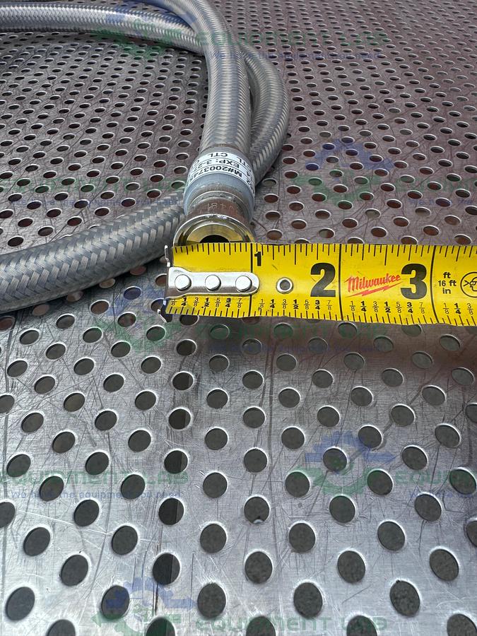 Used Sani-Tech West 72" Stainless Steel Flexible Braided Hose 1/2" Sanitary Fitting