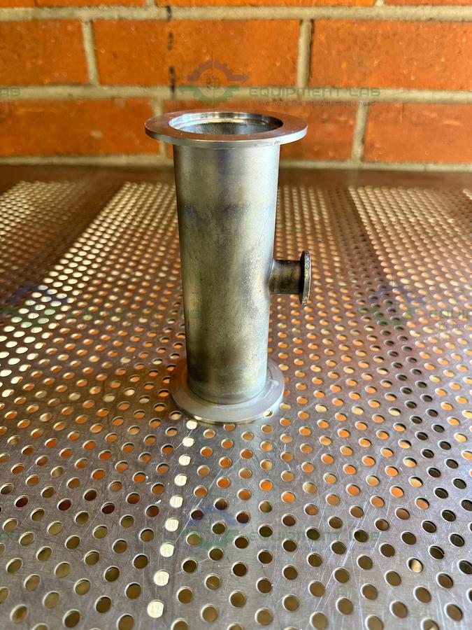 Used 3 Way Stainless Steel KF 50 to KF 16/10 Elbow Nipple Vacuum Fitting