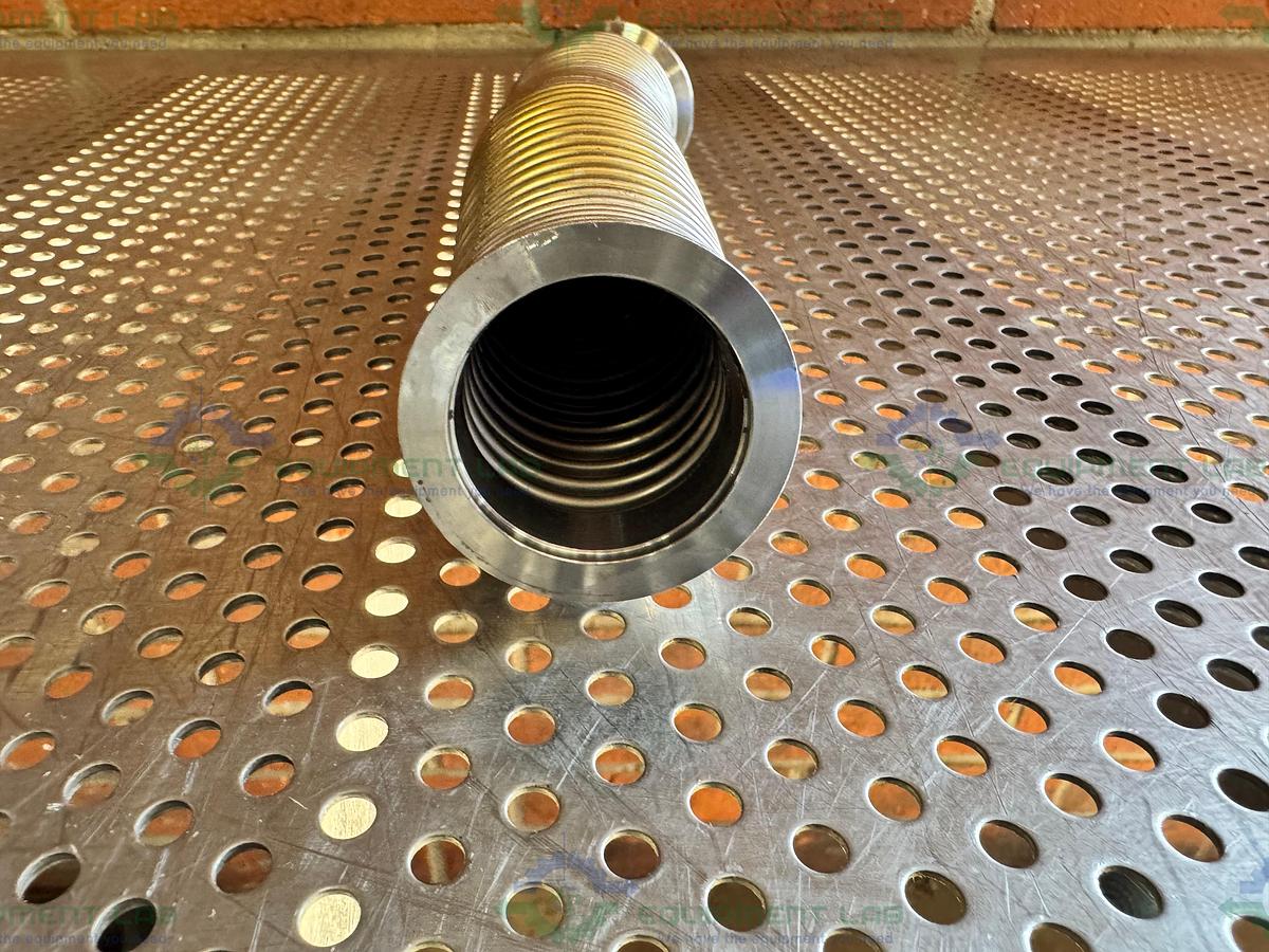 Used Stainless Steel Bellows Flexible Vacuum Hose 8" w/ KF 40 Fitting