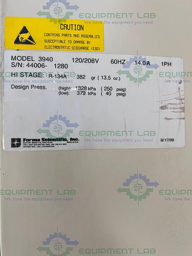 Used Thermo Fisher   3940  Refrigerated Incubator w/ Humidity 29 Cu Ft., 0° to 60°C