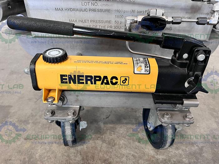 Used Millipore  MPODPILOT CP5PN1075 Filter Press w/ Enerpac P142 Hydraulic Hand Pump