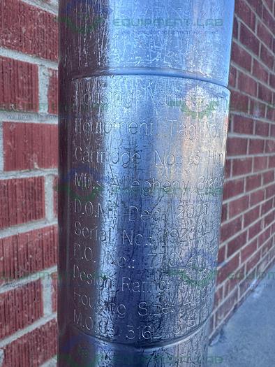 Used Allegheny Bradford F-777401 Stainless Steel Cartridge Filter Housing