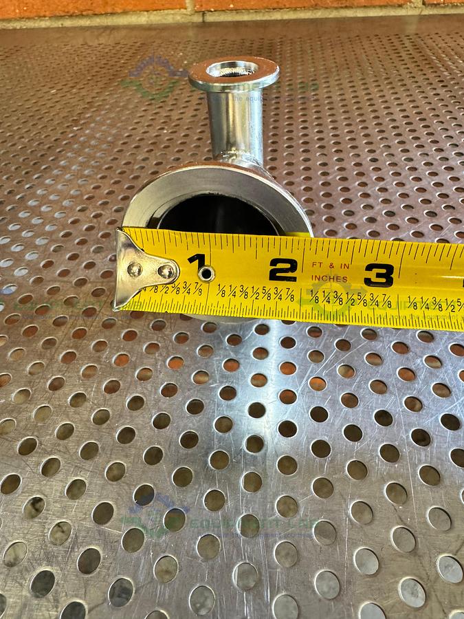 Used Stainless Steel 3 way 90 Degree KF 40 to KF 16/10 Elbow Nipple Vacuum Fitting