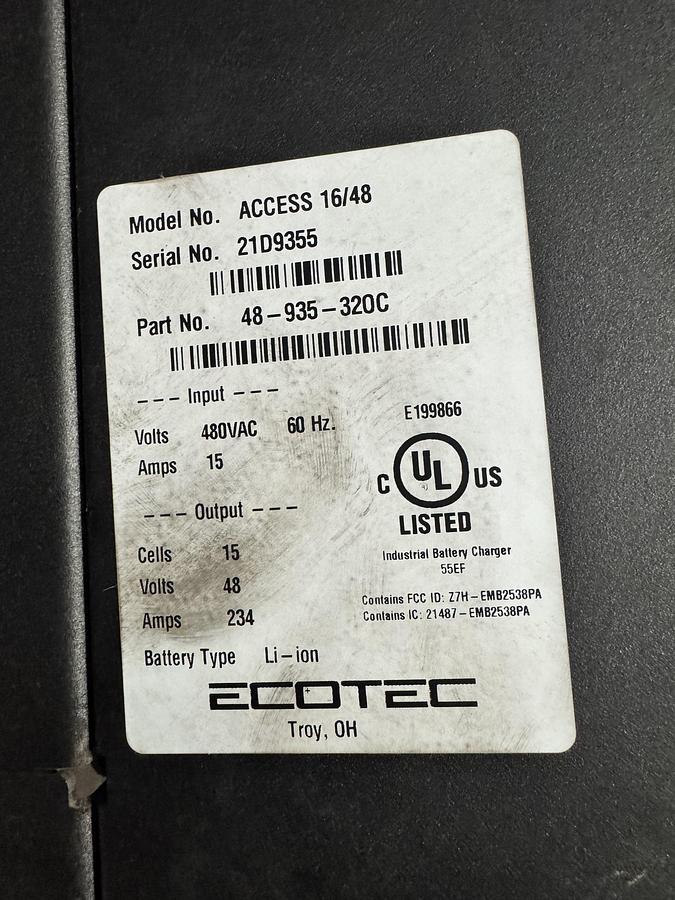 Used Toyota 8FBCU25 Electric Forklift 5000 lbs Capacity 4 Stage Mast w/ Charger