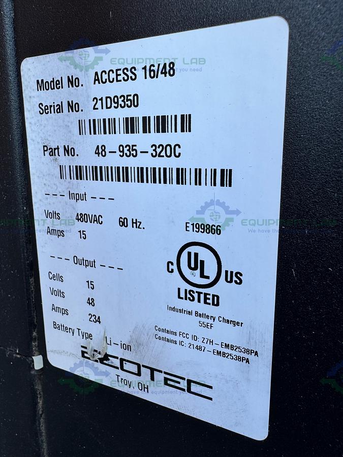 Used Toyota 8FBCU25 Electric Forklift 5000 lbs Capacity 4 Stage Mast w/ Charger