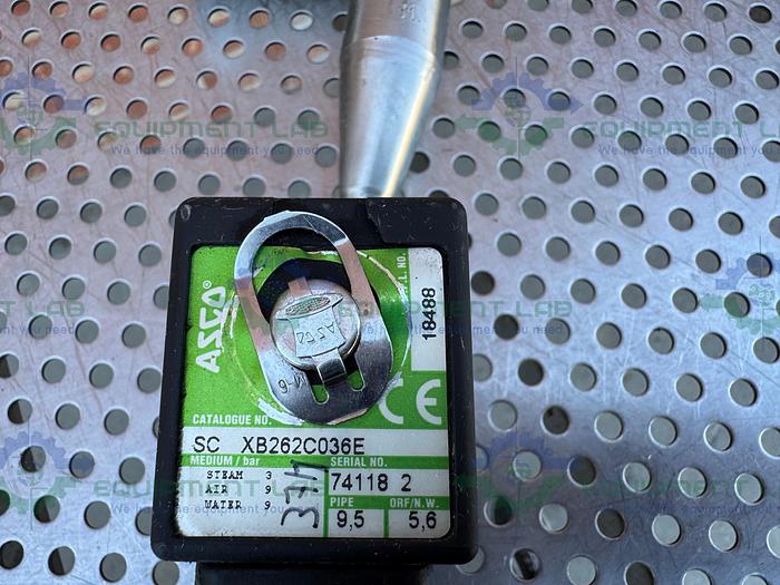 Used ASCO SC XB262C036E Solenoid Valve w/ 3 Way Pipe  1" Sanitary Fitting