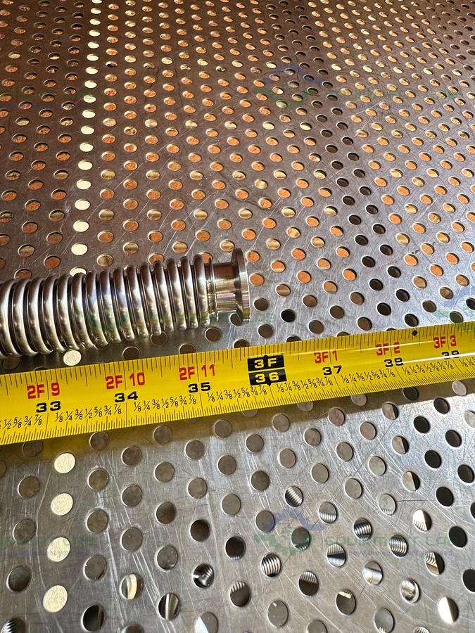 Used Stainless Steel Bellows Flexible Vacuum Hose 36" w/ KF 16 Fitting