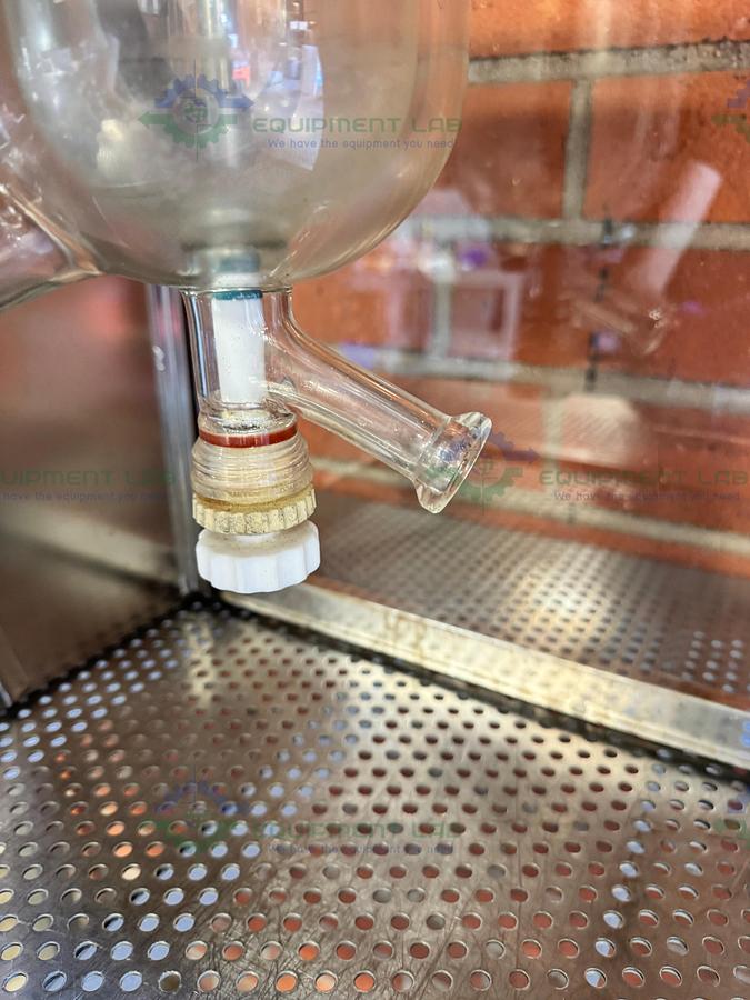 Used BuchiGlasUster Jacketed 0.8 Liter Glass Reactor, 6 Bar w/ Impeller