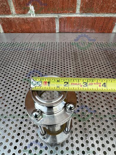 Used 316L Stainless Steel Single Wall In Line Sight Glass w/ 1 1/2" Sanitary Fitting