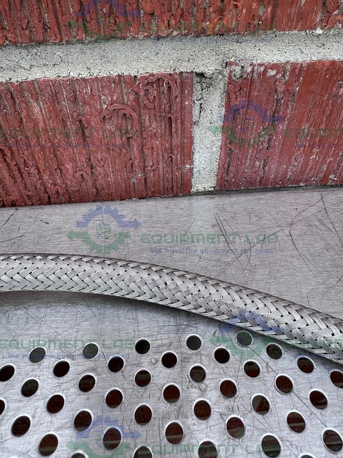 Used Unbranded Stainless Steel Braided Hose 72" w/ 1" Female Threaded Fitting