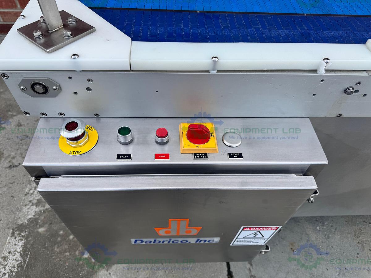  for parts or not working Dabrico Stainless Steel Reflow Surge Accumulation Feed Table Conveyor 46" x 84"