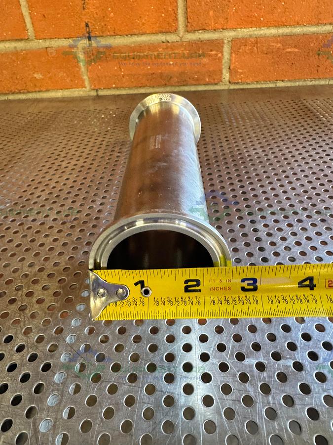 Used 3 Way Stainless Steel Tee w/ 2.5" Sanitary Fittings & 2.5" Center