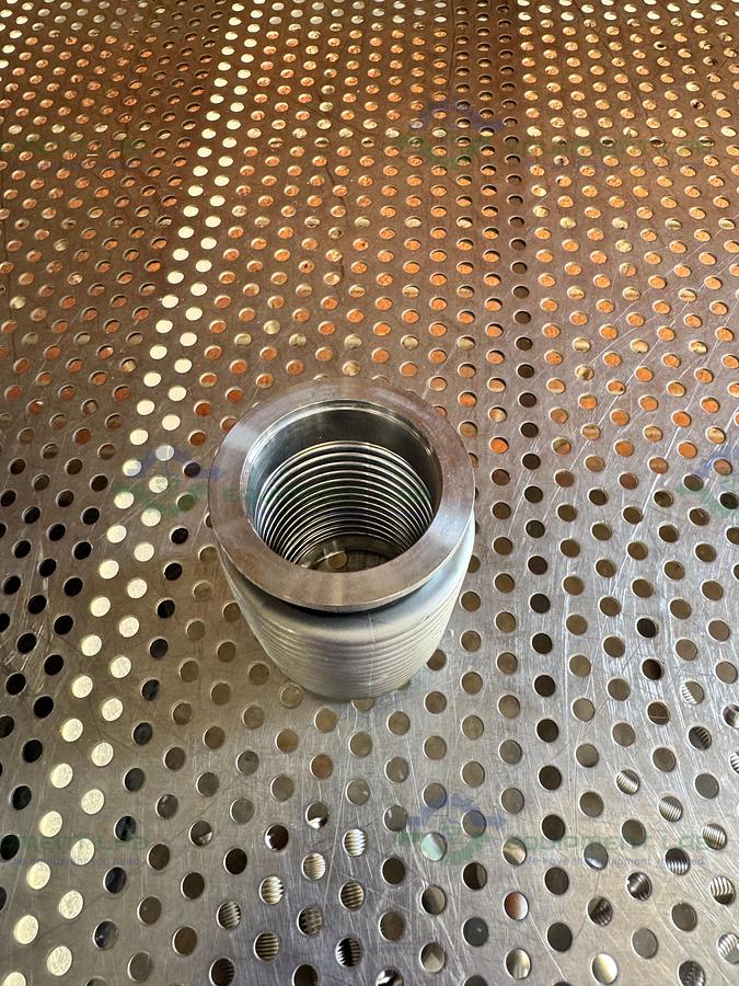 Used Stainless Steel Bellows Flexible Vacuum Hose 4" w/ KF 40 Fitting