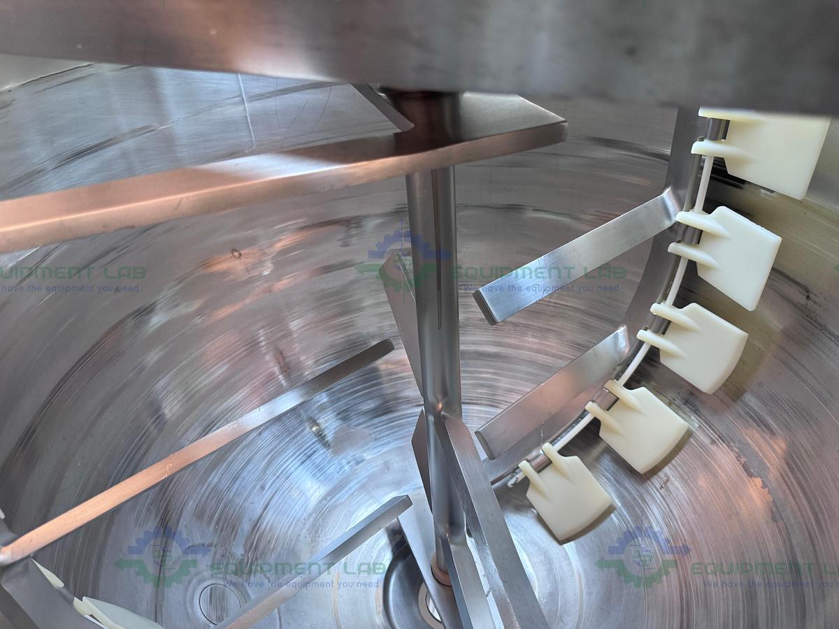 Used Lee 350 Liter Scrape Agitation Stainless Steel Half Jacketed Reactor w/ VFD